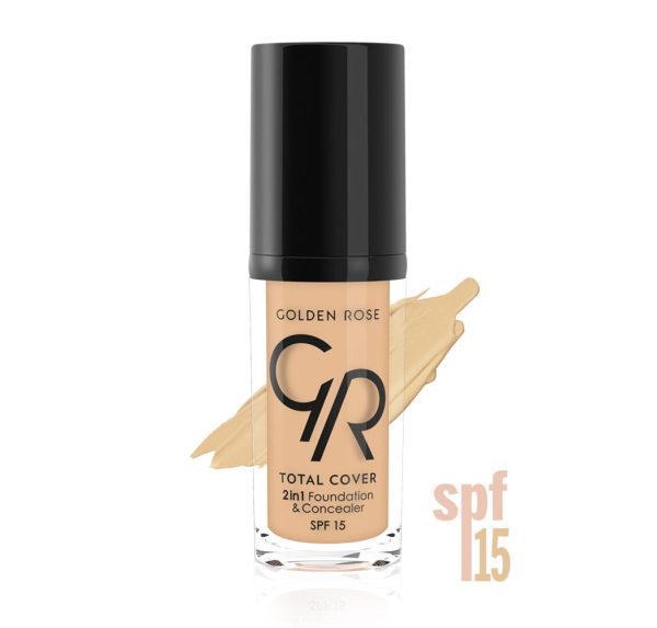 20-990119_1 Golden Rose Total Cover 2 in 1 Foundation 30ml