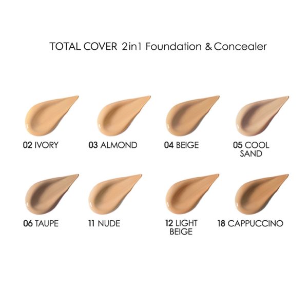 20-990119_2 Golden Rose Total Cover 2 in 1 Foundation 30ml
