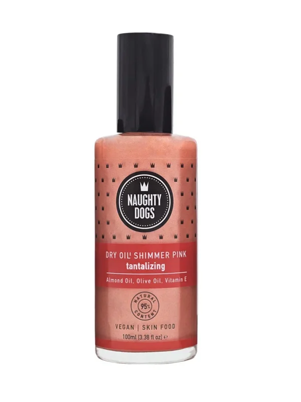 Naughty Dogs Dry Oil Shimmer Pink Tantalizing 100ml