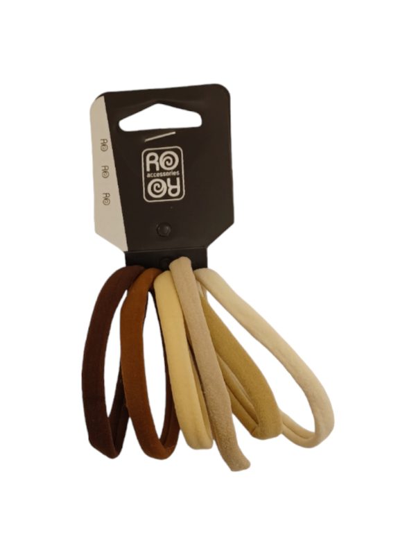 RoRo Λάστιχο Μαλλιών Σετ 6 τμχ Natural Colors