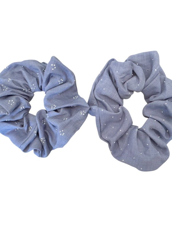 Σούρα μαλλιών τζιν με στρας 6cm