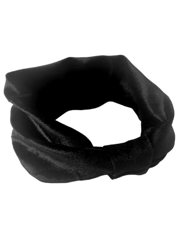 Κορδέλα μαλλιών βελούδινη μαύρη 10.5 cm