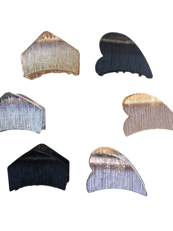 Κλάμερ μαλλιών μεταλλικό σχέδια 4 cm