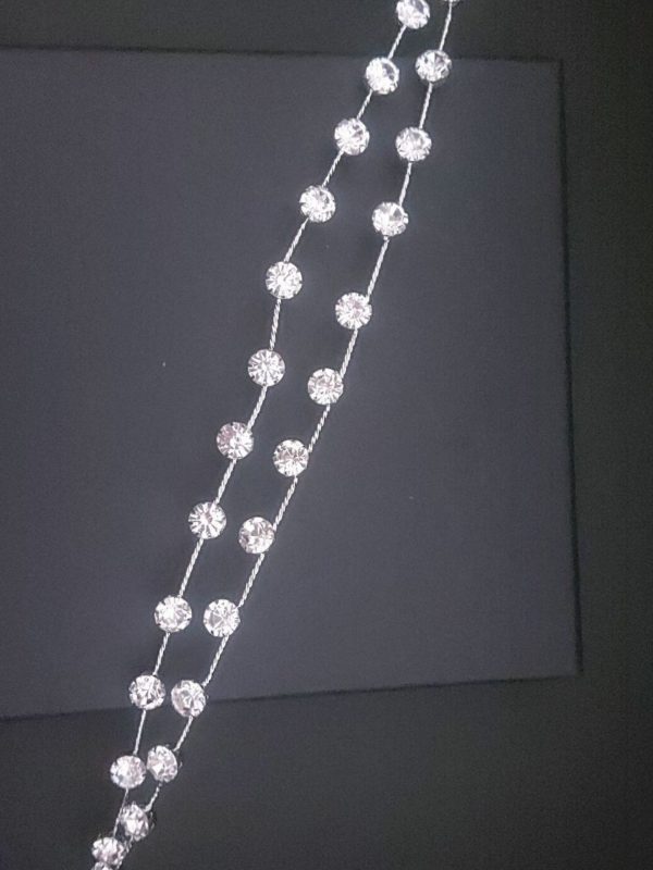 30-0002-6 RoRo Νυφικό Headpiece Με Διπλή Σειρά Στρας 10 mm , 29 cm