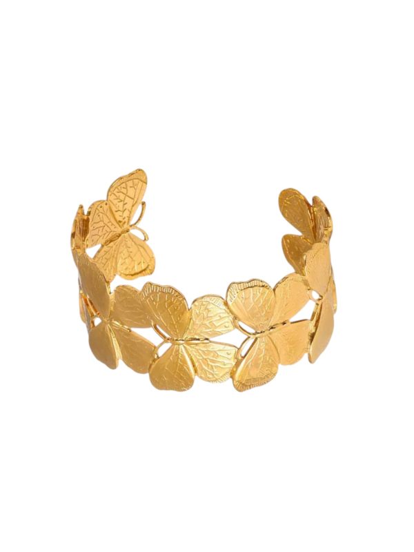 RoRo Γυναικείο Βραχιόλι Μανσέτα Πεταλούδες BR058