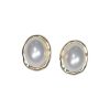 RoRo Σκουλαρίκια Αυτιών Με Κλιπ Οβάλ Πέρλα 26 mm