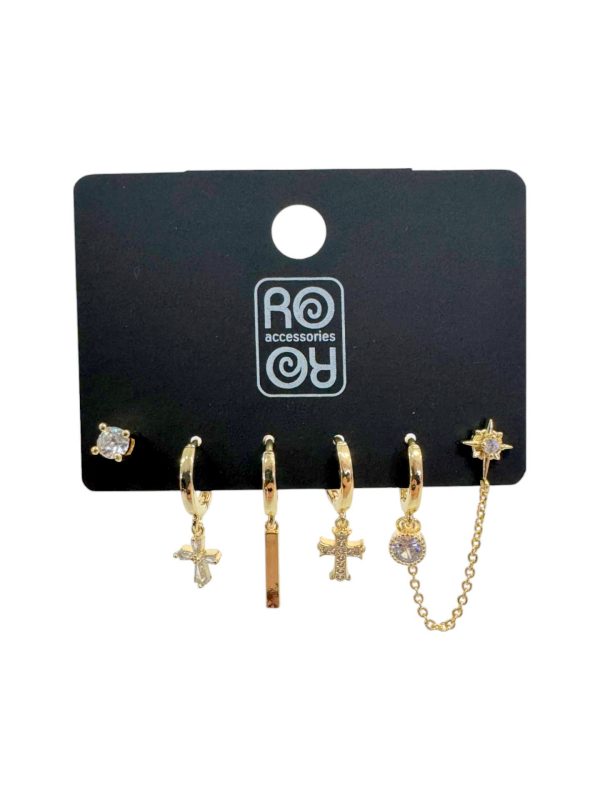 Σκουλαρίκια αυτιών 6τμχ/σετ. μιξ σχέδια 4/20/25/22/60mm