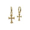 Σκουλαρίκια αυτιών κρίκος με Σταυρό 42mm