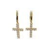 Σκουλαρίκια αυτιών κρίκος με Σταυρό στρας 40mm