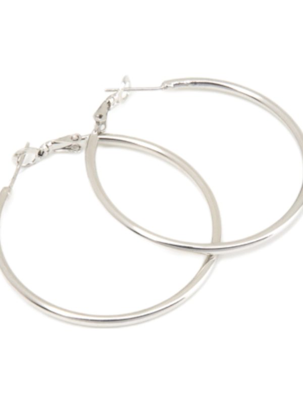 E1S-40 RoRo Σκουλαρίκι Κρίκος Aσημί 40 mm