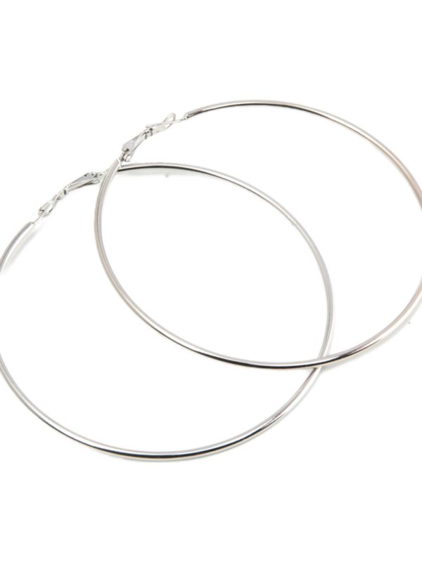 E1S-80 RoRo Σκουλαρίκι Κρίκος Ασημί 80 mm