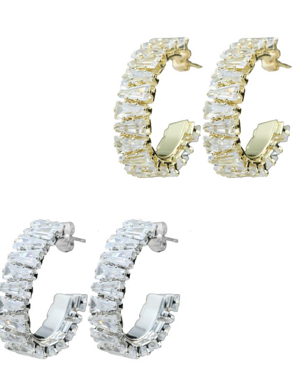 E535-1-scaled RoRo Σκουλαρίκια Αυτιών Κρίκοι Στρας 33 mm