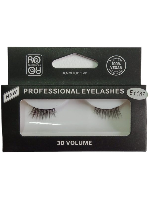 RoRo Βλεφαρίδες Με Κόλλα 3D Volume EY187