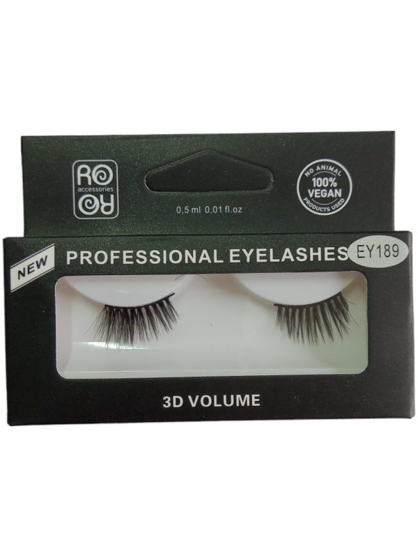 RoRo Βλεφαρίδες Με Κόλλα 3D Volume EY189