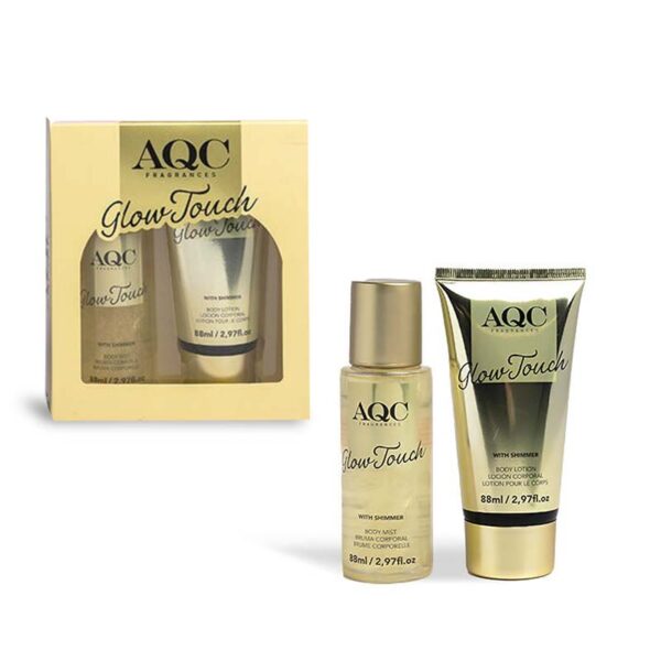 AQC Glow Touch Gold Set with Shimmer Body Mist 88ml + Body Lotion 88ml 1 AQC Glow Touch Gold Set with Shimmer Body Mist 88ml + Body Lotion 88ml