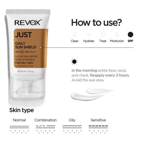 Revox Just Daily Sun Shield SPF50 Oily Skin 30ml
