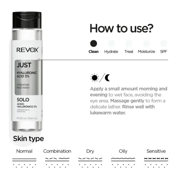 Revox Just Hyaluronic Acid 3% Hydrating Face Wash 250ml