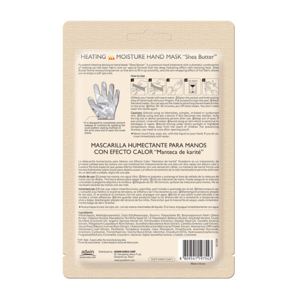 Purederm Heating Moisture Hand Mask Shea Butter 2 Purederm Heating Moisture Hand Mask Shea Butter