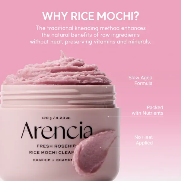 Arencia Fresh Rosehip Rice Mochi Cleanser- Διπλός καθαρισμός σε ένα βήμα 120gr 6 Arencia Fresh Rosehip Rice Mochi Cleanser- Διπλός καθαρισμός σε ένα βήμα 120gr