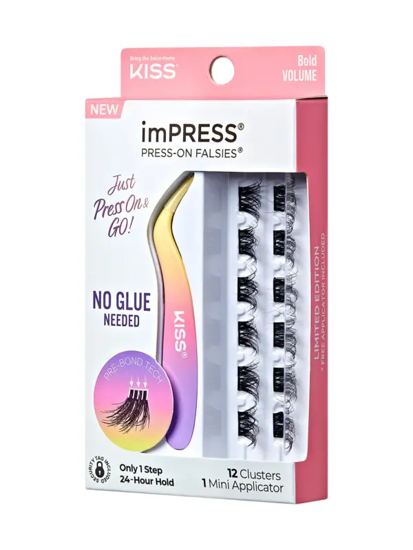 Kiss Impress Press On Falsies Just Press and Go Bold Volume 12 Clusters