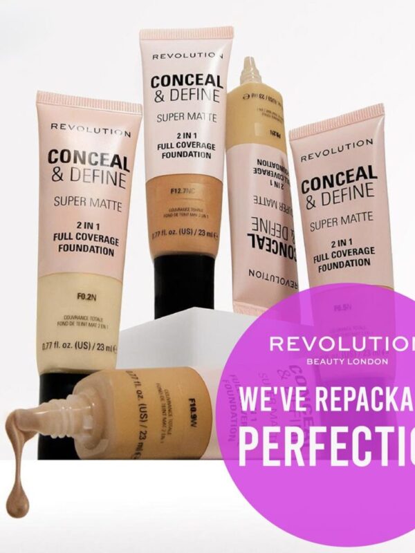 Revolution Conceal & Define Full Cover Tube Foundation 23ml
